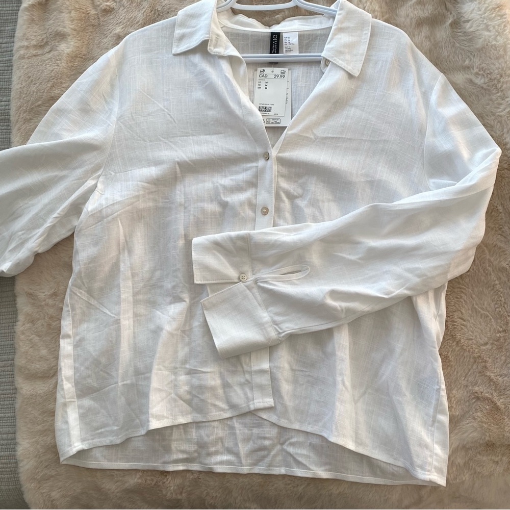 Oversized white button up